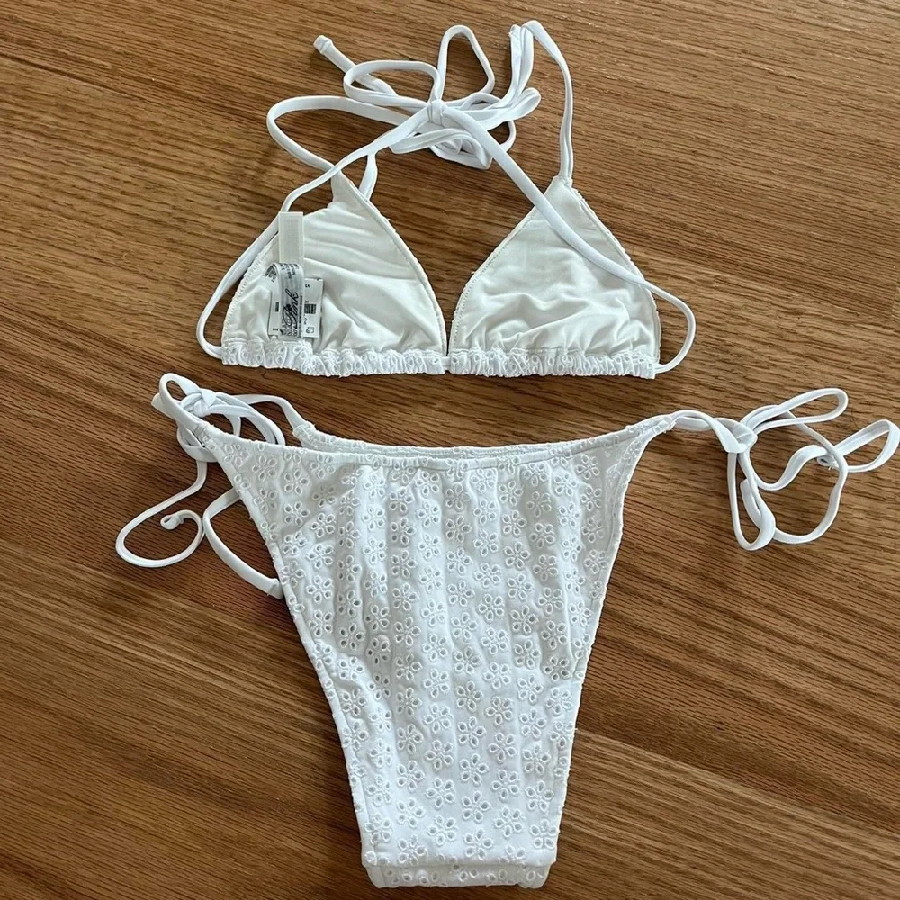Frankie’s bikinis white eyelet set